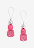 Marble Bead Drop Earrings, Fuchsia Red image number 0