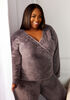 Cozy Lounge Teddy Wrap Top, Grey image number 0