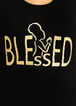 Glitter Blessed Graphic Tee, Black image number 1