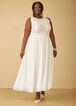 Lace Paneled Chiffon Maxi Dress, Egret image number 0