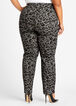 Printed Stretch Knit Skinny Pant, Silver Filigree image number 1