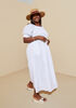 Shirred Linen Blend Maxi Dress, White image number 3