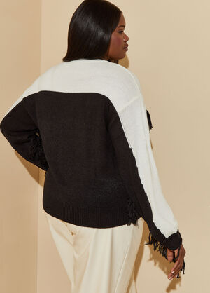 Fringed Sweater, Black image number 1