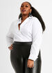 Classic Collar Button Up Top, White image number 2