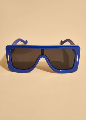 Plastic Shield Sunglasses, Blue image number 0
