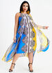 Scarf Print Overlay Dress, Multi image number 0