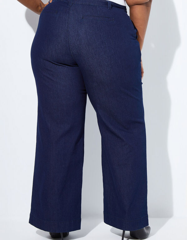High Rise Wide Leg Trousers, Denim image number 1