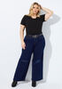 High Rise Cutout Wide Leg Jeans, Dk Rinse image number 2