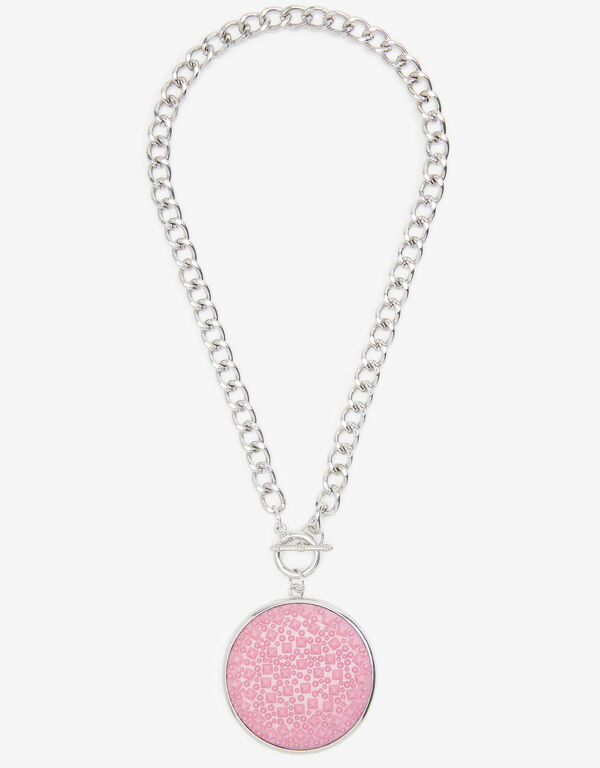 Embellished Disc Necklace, Foxglove image number 0