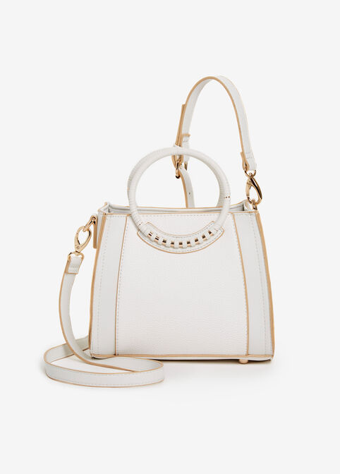SRB2 Mixed Texture Crossbody Bag, White image number 1