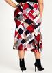Abstract Plaid Mermaid Skirt, Jester Red image number 1