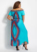Belted Dashiki Knit Midi Dress, BlueBird image number 1