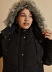 Faux Fur Trimmed Hooded Coat, Black image number 2