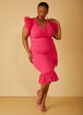 Tiered Tulle Sheath Dress, Pink Peacock image number 0