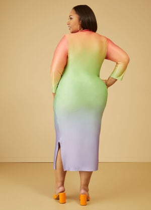 Belted Ombre Midaxi Dress, Multi image number 1