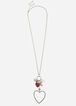 Hearts & Charms Long Necklace, Silver image number 1