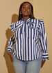 Ruffled Striped Shirt, White image number 0