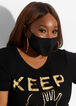 Black Cotton Fashion Face Mask Set, Black image number 0
