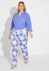 Floral Jacquard Ankle Pants, Very Peri image number 2