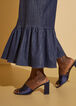 Flounced Denim Maxi Dress, Denim Blue image number 2