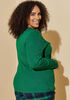 Ribbed V Neck Sweater, Abundant Green image number 1