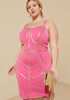Metallic Trimmed Bodycon Dress, Fandango Pink image number 2