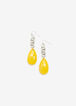 Yellow Link Tear Drop Earrings, Lemon image number 0