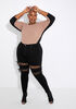 Plus Size Curvy Girl Colorblock Stretch Three Quarter Sleeve Bodysuit image number 0