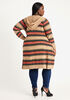 Hooded Striped Knit Cardigan, CORNSTALK image number 1