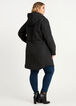 Hooded Quilted Long Coat, Black image number 1