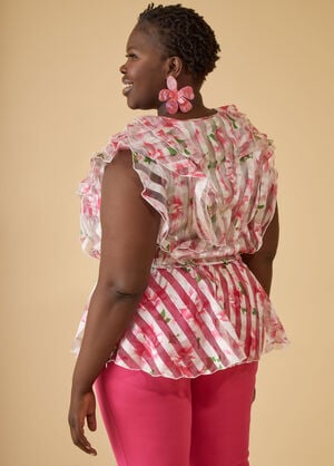 Floral Print Ruffled Blouse, Multi image number 1