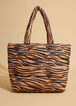 Tiger Print Puffer Tote, Brown Combo image number 0