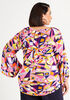 Abstract Ring Keyhole Bell Sleeve Top, Multi image number 1
