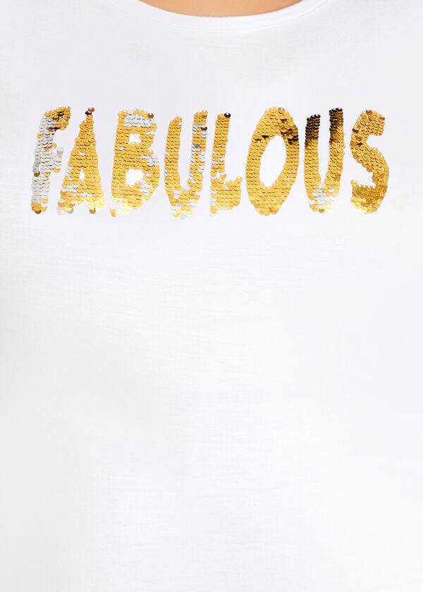 Sequin Fabulous Graphic Tee, White image number 1