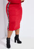 Love Ribbed Midi Dress, Red image number 2