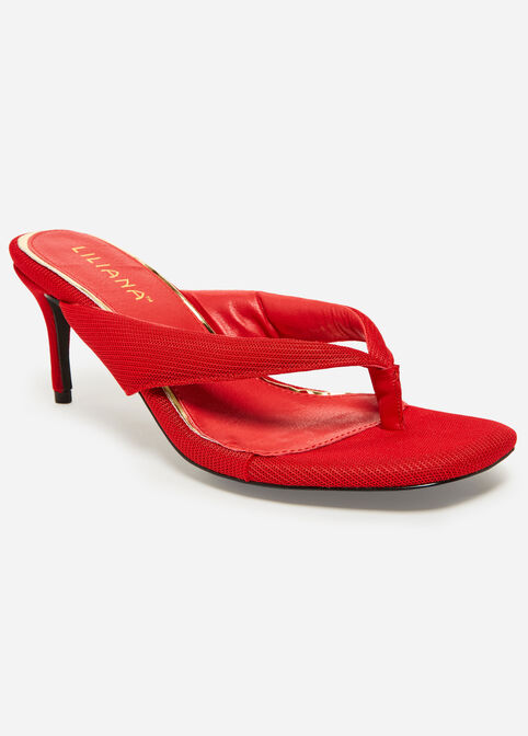 Heeled Thong Medium Width Sandals, Red image number 0