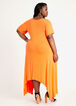 Asymmetric T-Shirt Midi Dress, Flame Orange image number 1