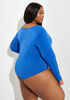 Stretch Knit Bodysuit, Royal Blue image number 1