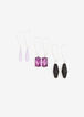 Trio Bead Drop Earrings, Purple Magic image number 0