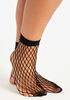 Black Fishnet Ankle Socks, Black image number 0