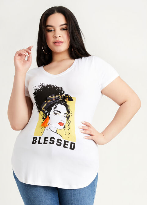 Blessed Status Graphic Tee, White image number 0