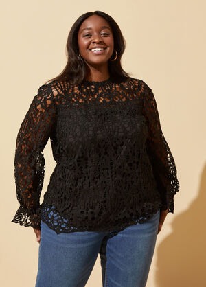 Corded Lace Top, Black image number 0