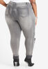 Cutout Distressed Skinny Jeans, Grey image number 1