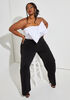 Bow Embellished Strapless Jumpsuit, Black White image number 0