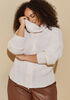 Two Way Zip Ribbed Sweater, Oatmeal image number 2