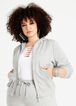 Plus Size French Terry Joggers Rhinestone Hoodie 2pc Active Set image number 0