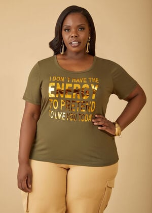 Have The Energy Graphic Tee, Olive image number 0