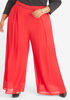 Plus Size Trousers Pull On Wide Leg High Waist Woven Stretch Pant image number 0