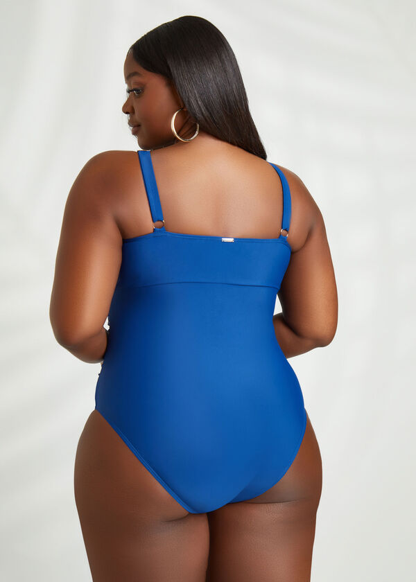 Nicole Miller Knot Detail Swimsuit, Navy image number 1