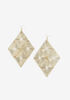 Gold Textured Kite Earrings, Gold image number 0
